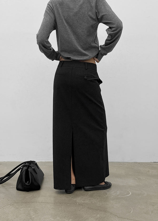 [MADE] Hiku Semi Low-Waist Maxi Long Skirt