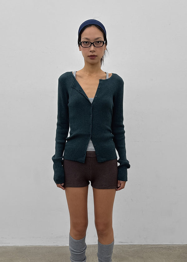 Unfold Wool Knit Elastic Waist Shorts