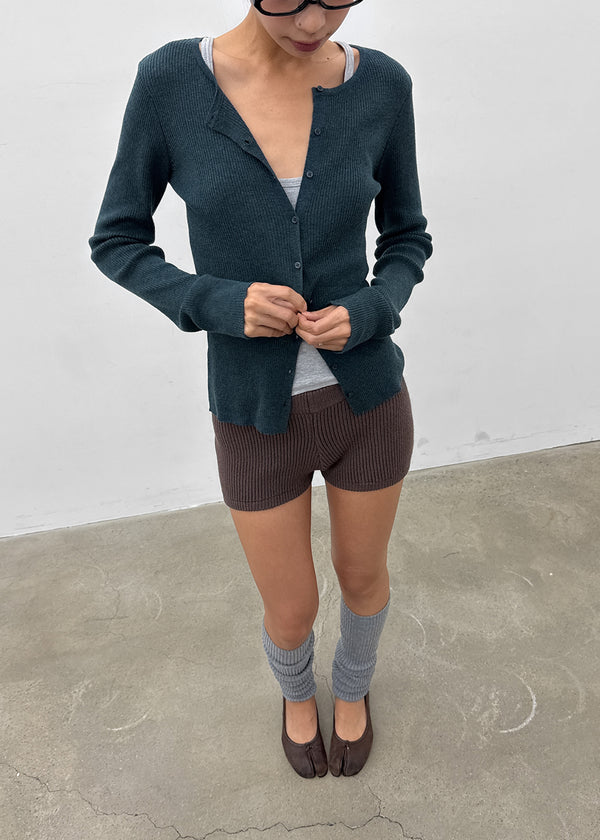 Unfold Wool Knit Elastic Waist Shorts