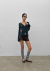 Unfold Wool Knit Elastic Waist Shorts