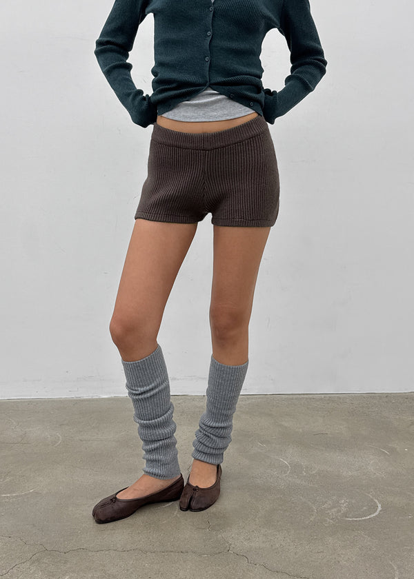 Unfold Wool Knit Elastic Waist Shorts