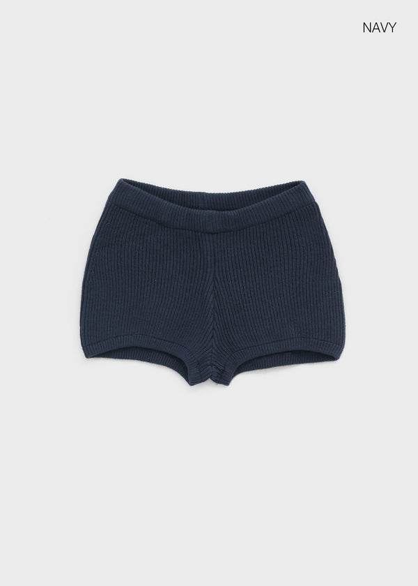 Unfold Wool Knit Elastic Waist Shorts