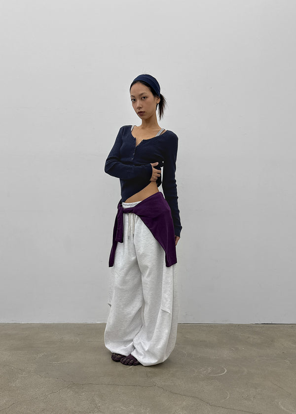 (UNISEX) Absorb Wide Elastic String Pants