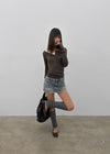 [MADE] Glot Low-Waist Denim Mini Skirt Pants