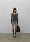 [MADE] Glot Low-Waist Denim Mini Skirt Pants