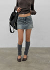 [MADE] Glot Low-Waist Denim Mini Skirt Pants