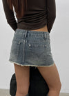 [MADE] Glot Low-Waist Denim Mini Skirt Pants