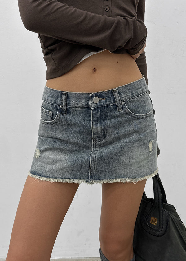 [MADE] Glot Low-Waist Denim Mini Skirt Pants