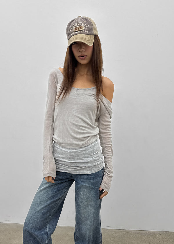 Rochem Deep V-Neck Hooded Long Sleeve Tee