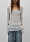 Rochem Deep V-Neck Hooded Long Sleeve Tee