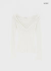 Rochem Deep V-Neck Hooded Long Sleeve Tee