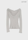 Rochem Deep V-Neck Hooded Long Sleeve Tee