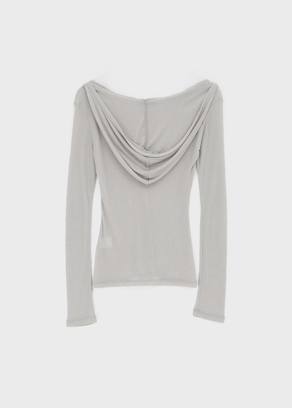 Rochem Deep V-Neck Hooded Long Sleeve Tee