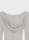 Rochem Deep V-Neck Hooded Long Sleeve Tee