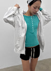(UNISEX) Vibe Loose Fit Two-Way Zip-Up Hoodie