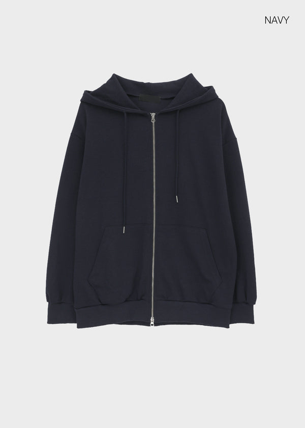 (UNISEX) Vibe Loose Fit Two-Way Zip-Up Hoodie