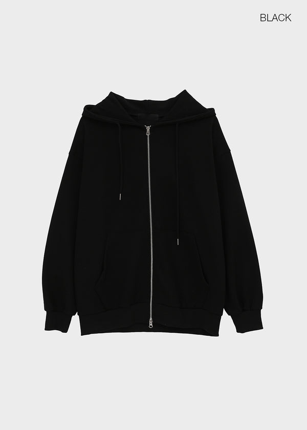 (UNISEX) Vibe Loose Fit Two-Way Zip-Up Hoodie