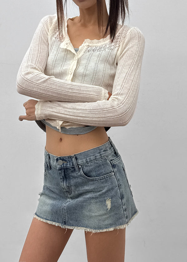[MADE] Glot Low-Waist Denim Mini Skirt Pants