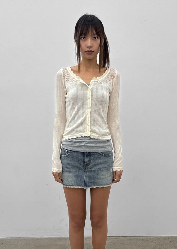 [MADE] Glot Low-Waist Denim Mini Skirt Pants