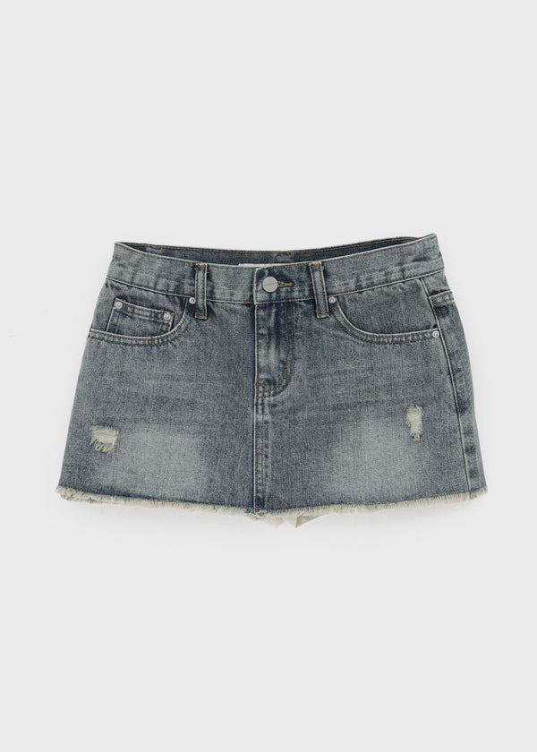 [MADE] Glot Low-Waist Denim Mini Skirt Pants
