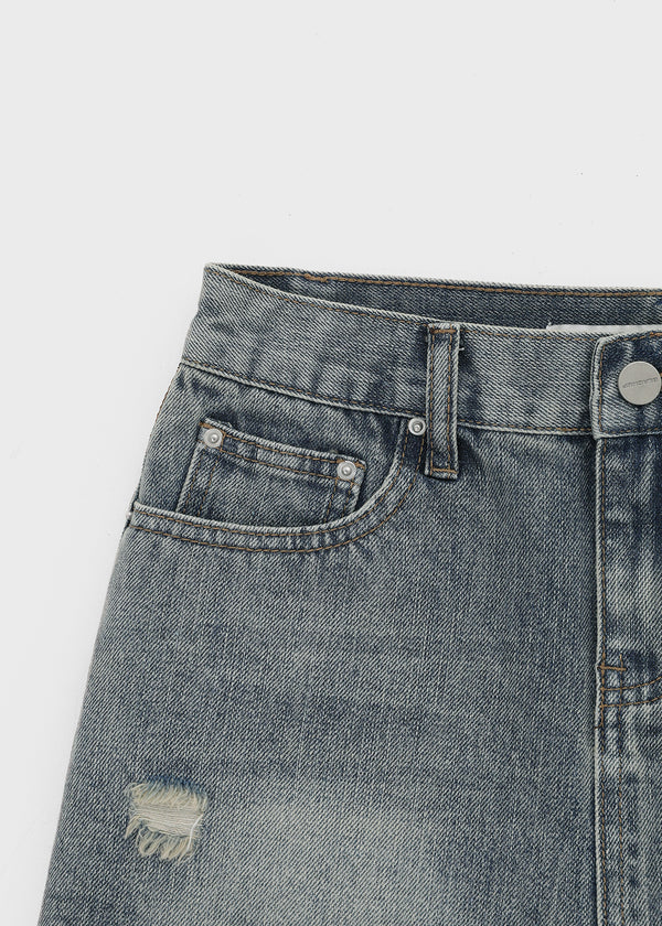 [MADE] Glot Low-Waist Denim Mini Skirt Pants