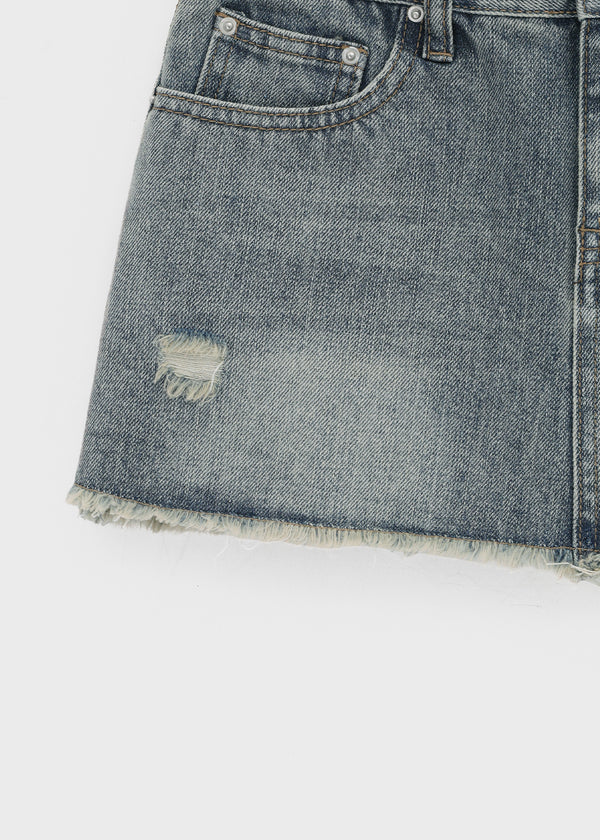 [MADE] Glot Low-Waist Denim Mini Skirt Pants