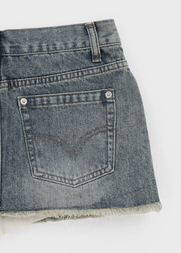 [MADE] Glot Low-Waist Denim Mini Skirt Pants