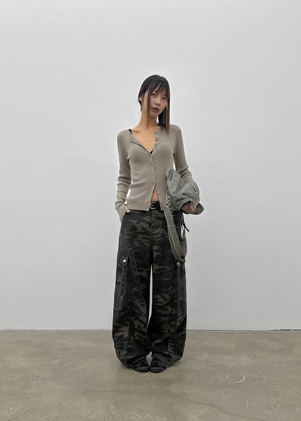 This Man Camo Wide Cargo Pants (Belt Set)
