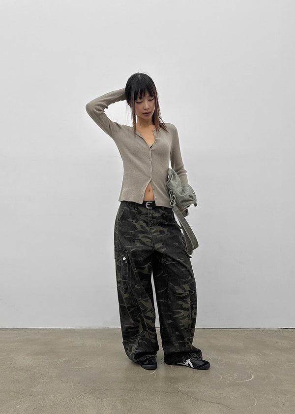 This Man Camo Wide Cargo Pants (Belt Set)