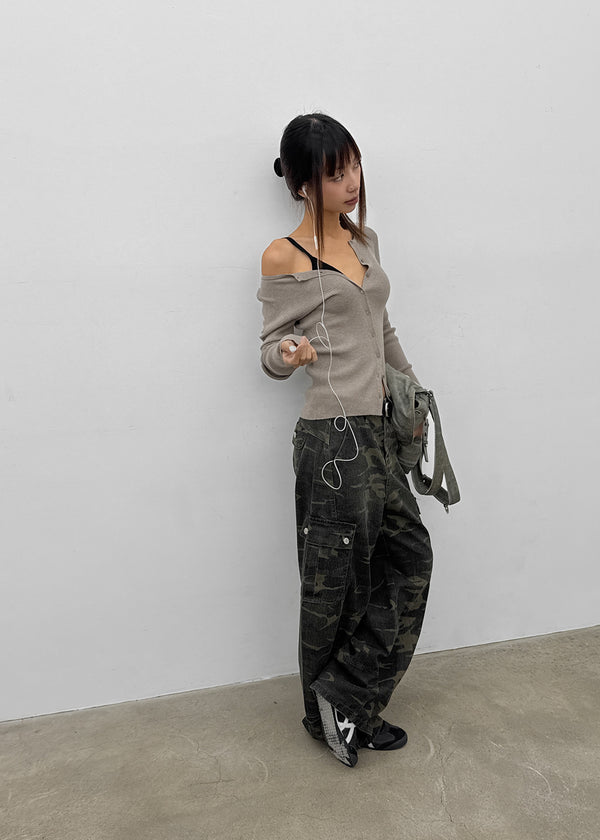 This Man Camo Wide Cargo Pants (Belt Set)