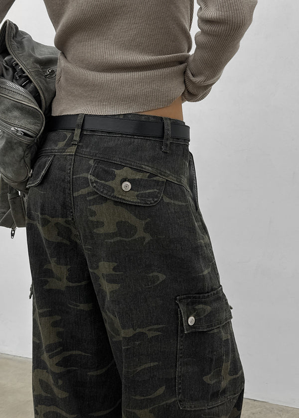 This Man Camo Wide Cargo Pants (Belt Set)