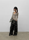 This Man Camo Wide Cargo Pants (Belt Set)