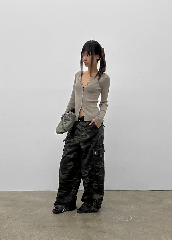 This Man Camo Wide Cargo Pants (Belt Set)