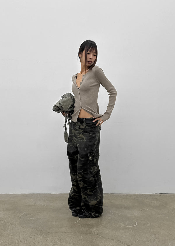 This Man Camo Wide Cargo Pants (Belt Set)