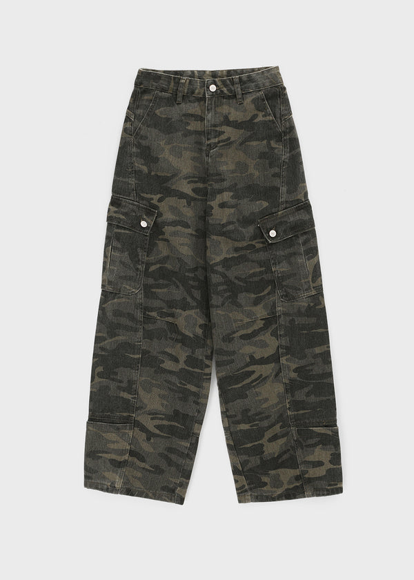 This Man Camo Wide Cargo Pants (Belt Set)