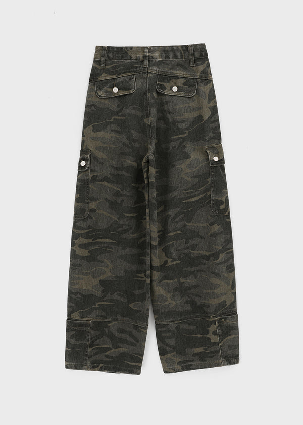 This Man Camo Wide Cargo Pants (Belt Set)