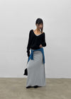 Trog shirred long skirt
