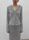 [MADE] Mibel Knit-like Hooded Snap Cardigan