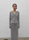 [MADE] Mibel Knit-like Hooded Snap Cardigan