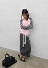 Distub slit maxi long skirt