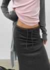 Distub slit maxi long skirt