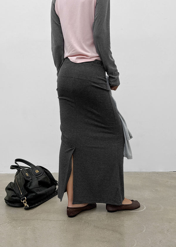 Distub slit maxi long skirt