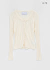 Skirt punched wool knit cardigan
