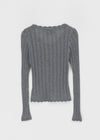 Skirt punched wool knit cardigan