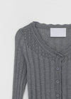 Skirt punched wool knit cardigan