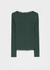 Creen Lace Deep V-Neck Long Sleeve Tee