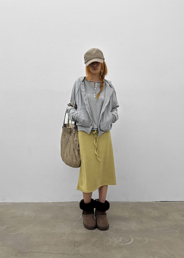 [MADE] Loate Henley Neck Stitch Long Sleeve Tee