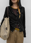 [MADE] Mibel Knit-like Hooded Snap Cardigan