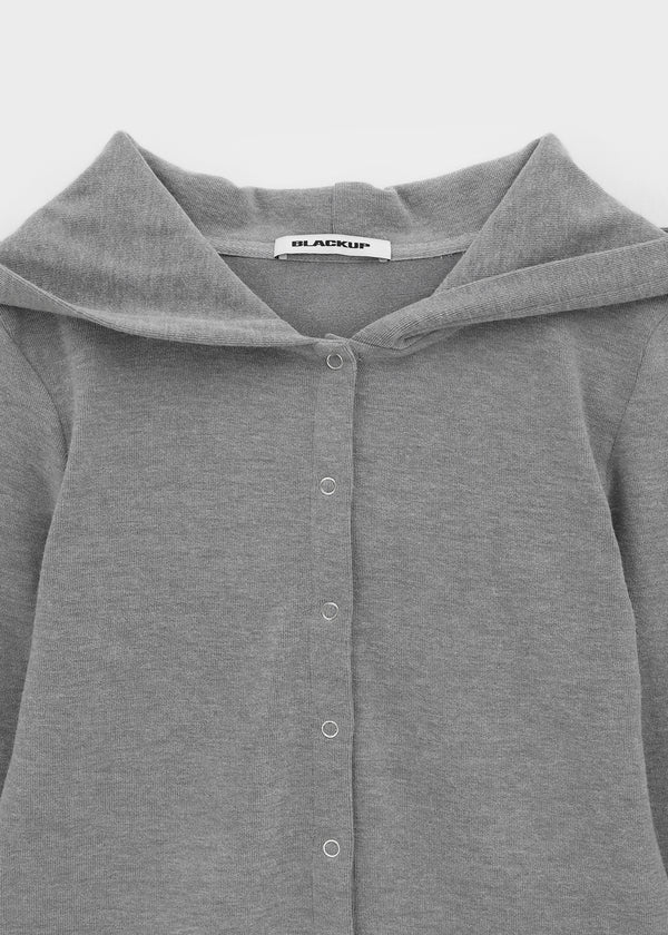 [MADE] Mibel Knit-like Hooded Snap Cardigan