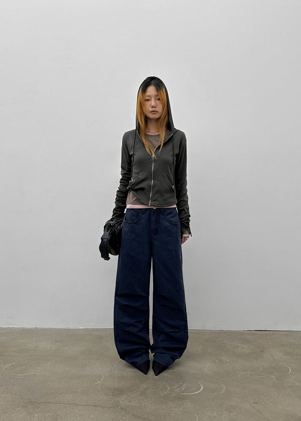 (UNISEX) SDU Washed Cut-out Cotton Pants